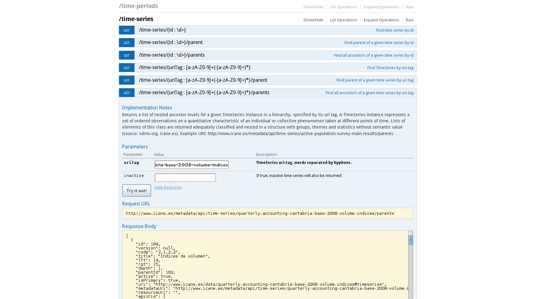 Captura API metadatos