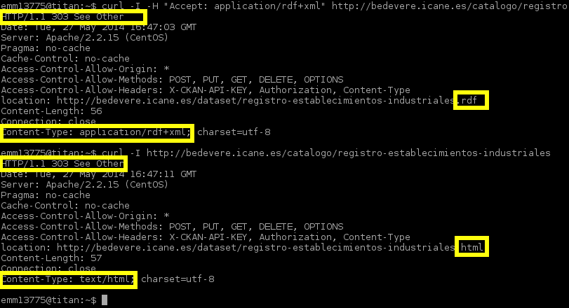 Captura consola ejemplo redirección 303